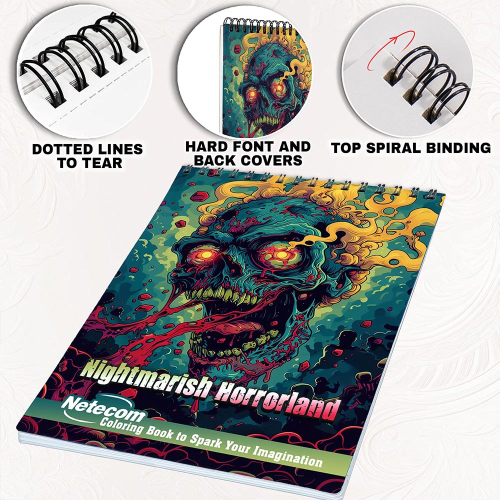 Netecom Nightmarish Horrorland Coloring Pages for Adults