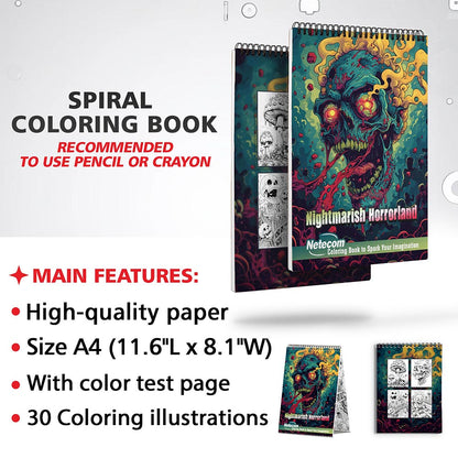 Netecom Nightmarish Horrorland Coloring Sheets for Adults