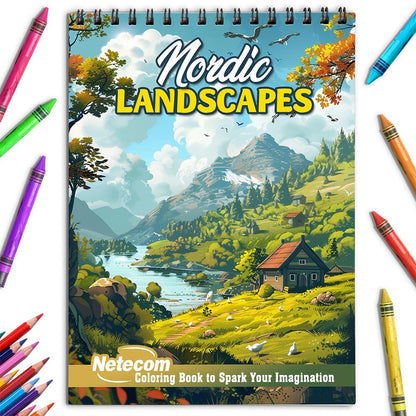 Netecom Nordic Landscape Coloring Book for Adults