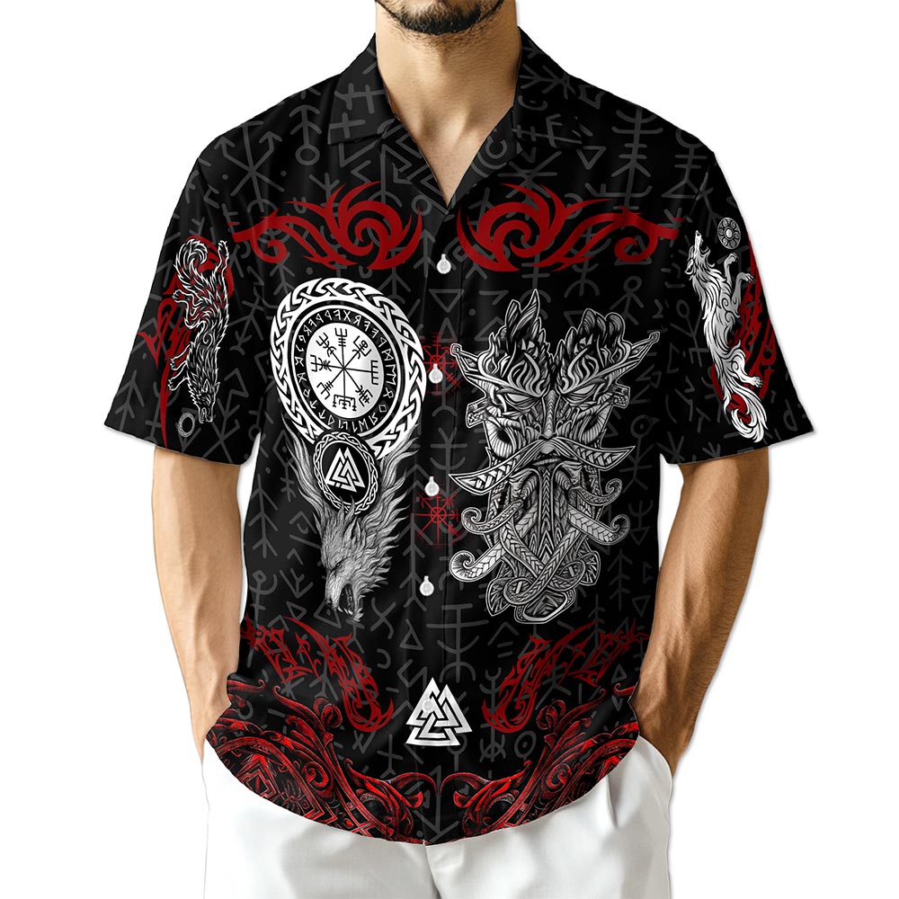 Netecom Norse History Viking Fenrir Hawaiian Shirt for Men