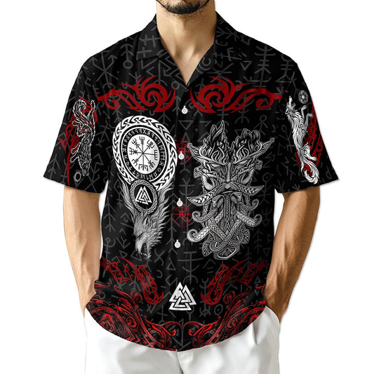 Netecom Norse History Viking Fenrir Hawaiian Shirt for Men