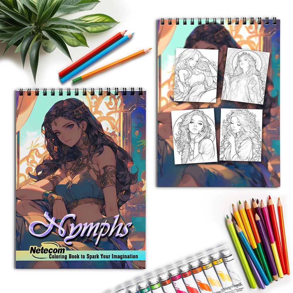 Netecom Nymph Spiral Coloring Book for Adults