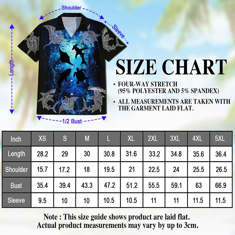 Netecom Ocean World Hawaiian Shirt for Men, Sea Animals Lover Gifts, Tropical Button Down Summer Aloha Beach Shirts, S-5XL