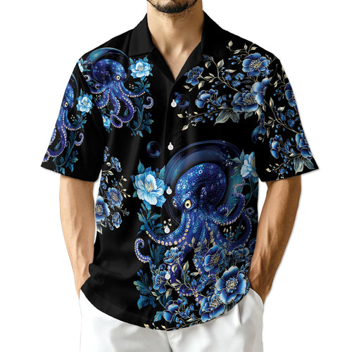 Netecom Octopus Flower Hawaiian Shirt for Men