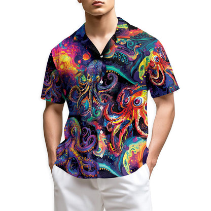 Netecom Octopus Hippie Hawaiian Shirt for Men