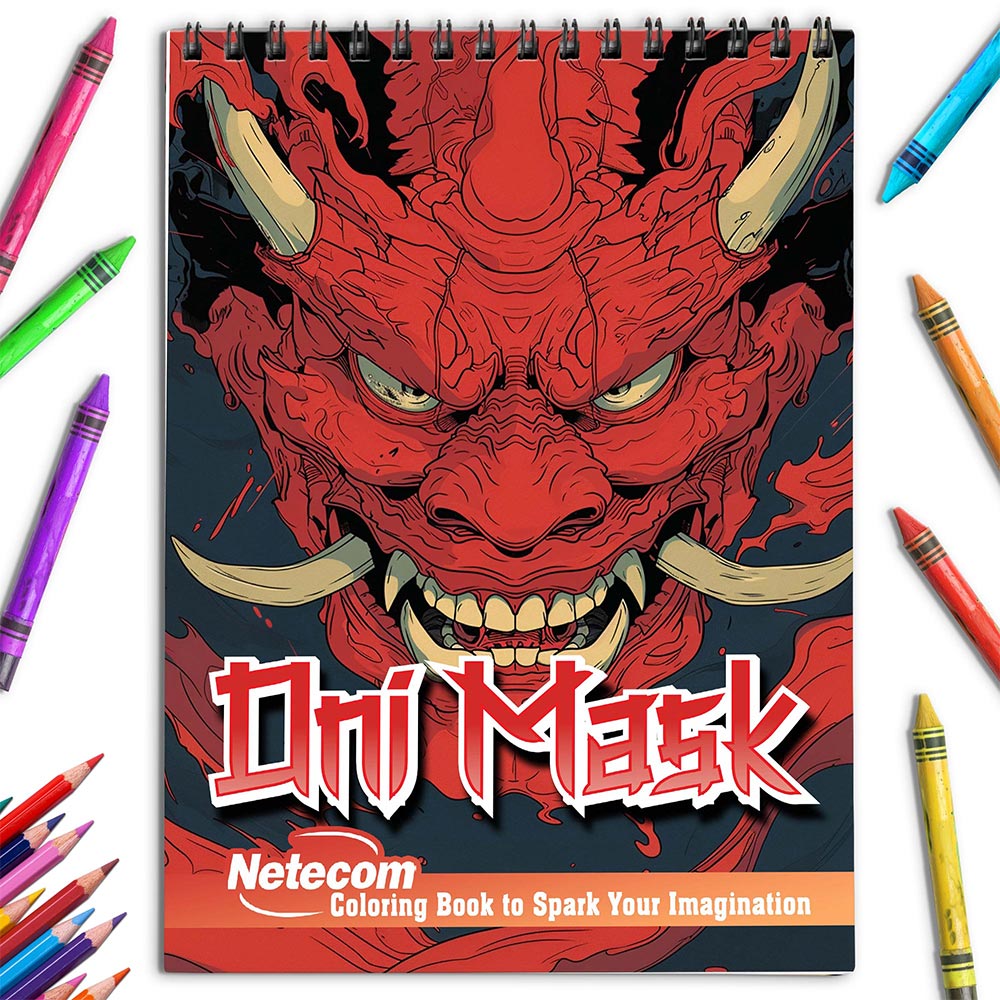 Netecom Oni Mask Coloring Book for Adults