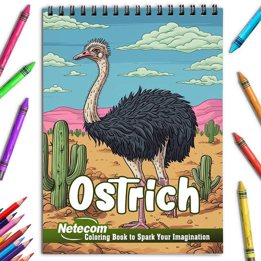Netecom Ostrich Coloring Book for Adults