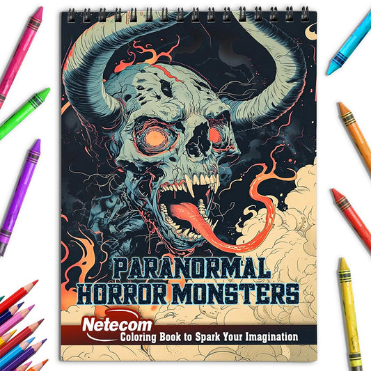 Netecom Paranormal Horror Monsters Coloring Book for Adults