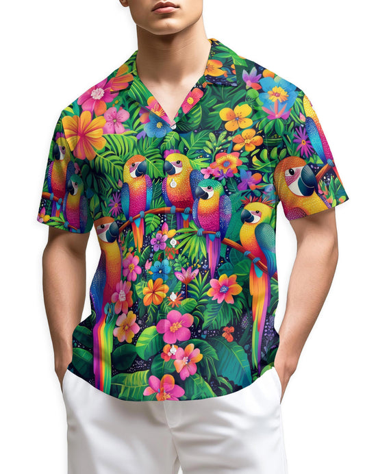 Netecom Parrot Hawaiian Shirt for Men