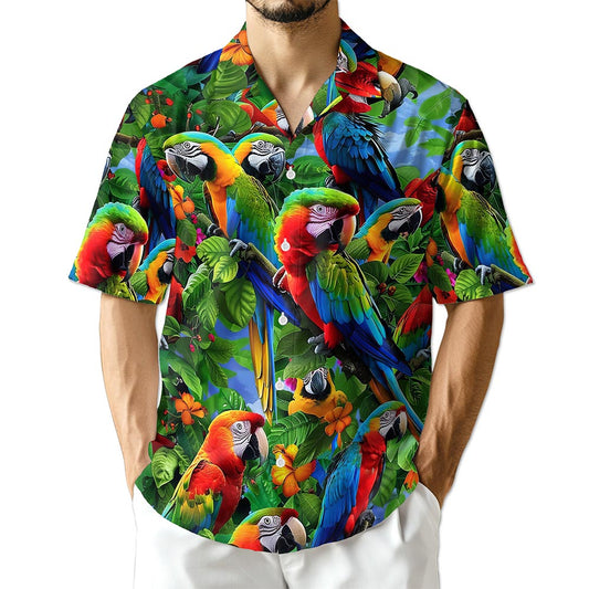 Netecom Parrots Hawaiian Shirt for Men
