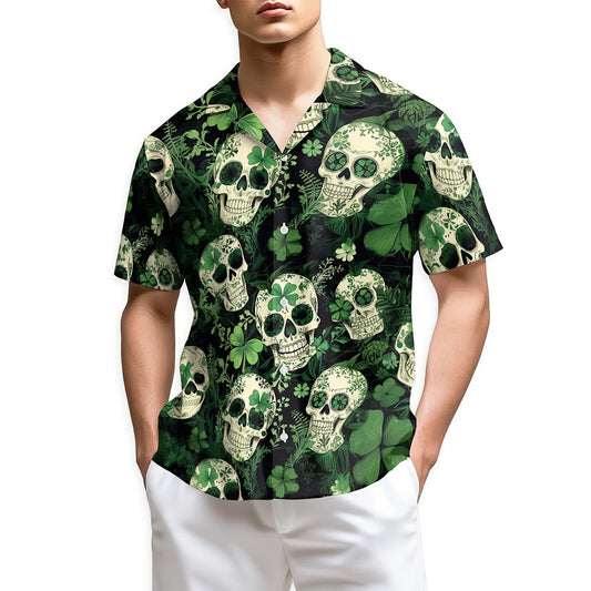 Netecom Patrick Skull Tropical Hawaiian Shirt for Men