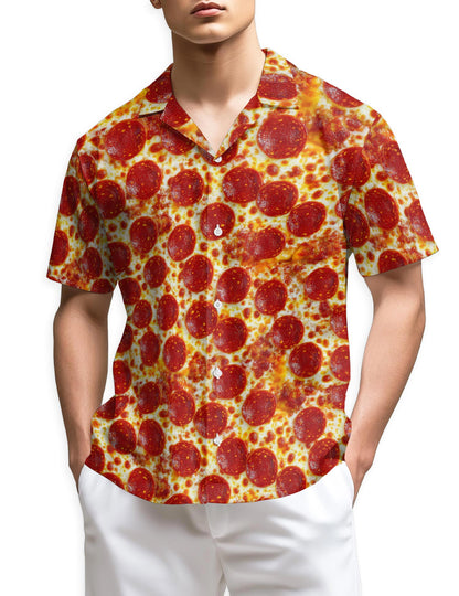 Netecom Pepperoni Pizza Hawaiian Shirt for Men