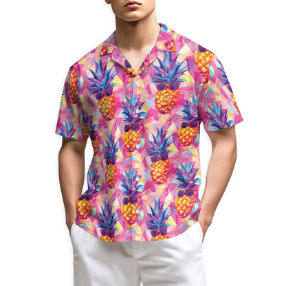 Netecom Pineapple Wear Sunglasses Hawaiian Shirt for Men