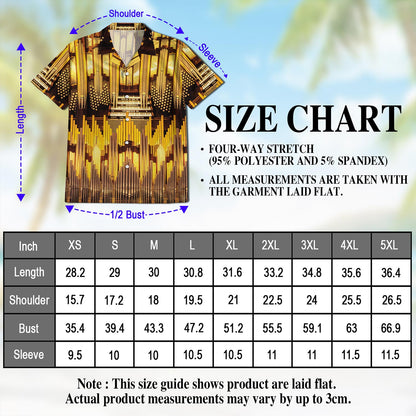 Netecom Pipe Organ Music In Church Hawaiian Shirt for Men, Button Down Summer Beach Short Sleeve, Sizes S-5XL
