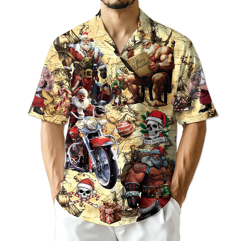 Netecom Pirate Santa Claus Hawaiian Shirt for Men