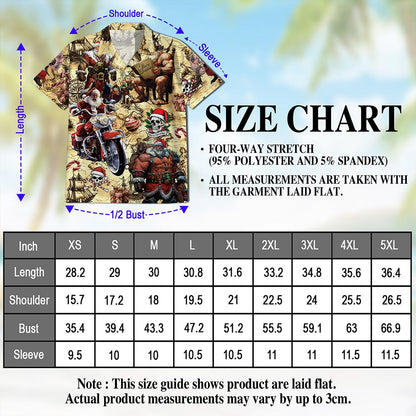 Netecom Pirate Santa Claus Hawaiian Shirt for Men, Funny Christmas Button Down Summer Aloha Beach Short Sleeve Shirts, S-5XL