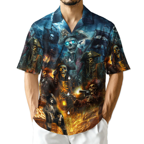 Netecom Pirate Skull Hawaiian Shirt for Men