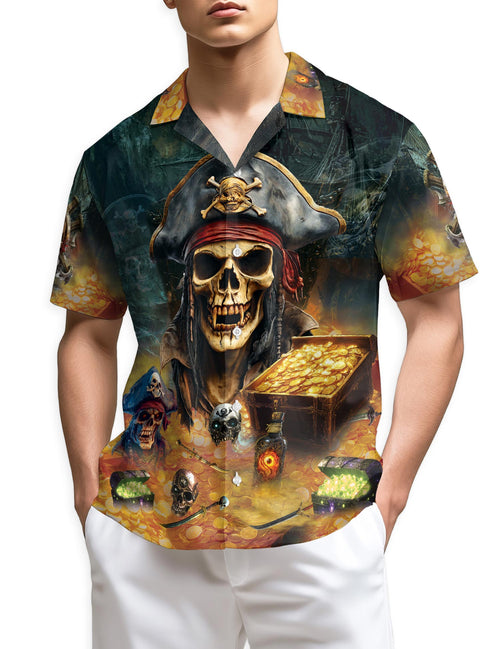 Netecom Pirate Skull Hawaiian Shirt for Men