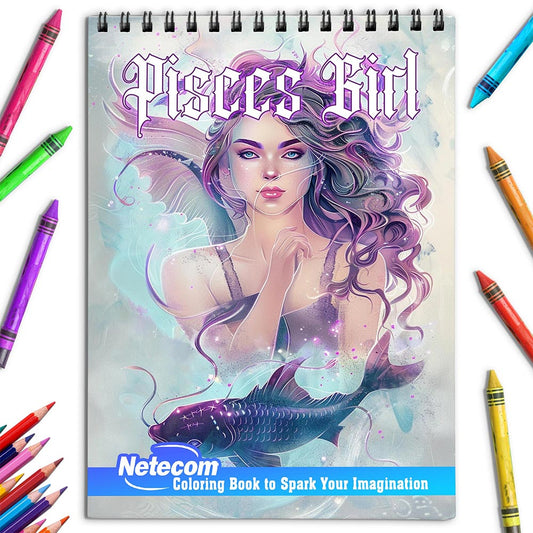 Netecom Pisces Girl Coloring Book for Adults