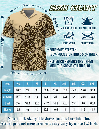Netecom Plumeria Frangipani Hawaiian Shirt for Men, Vintage Style, Button Down Summer Beach Short Sleeve, S-5XL
