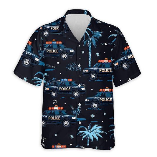 Netecom Police Cars Seamless Pattern Hawaiian Shirt for Men