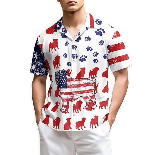 Netecom Pug Flag Hawaiian Shirt for Men