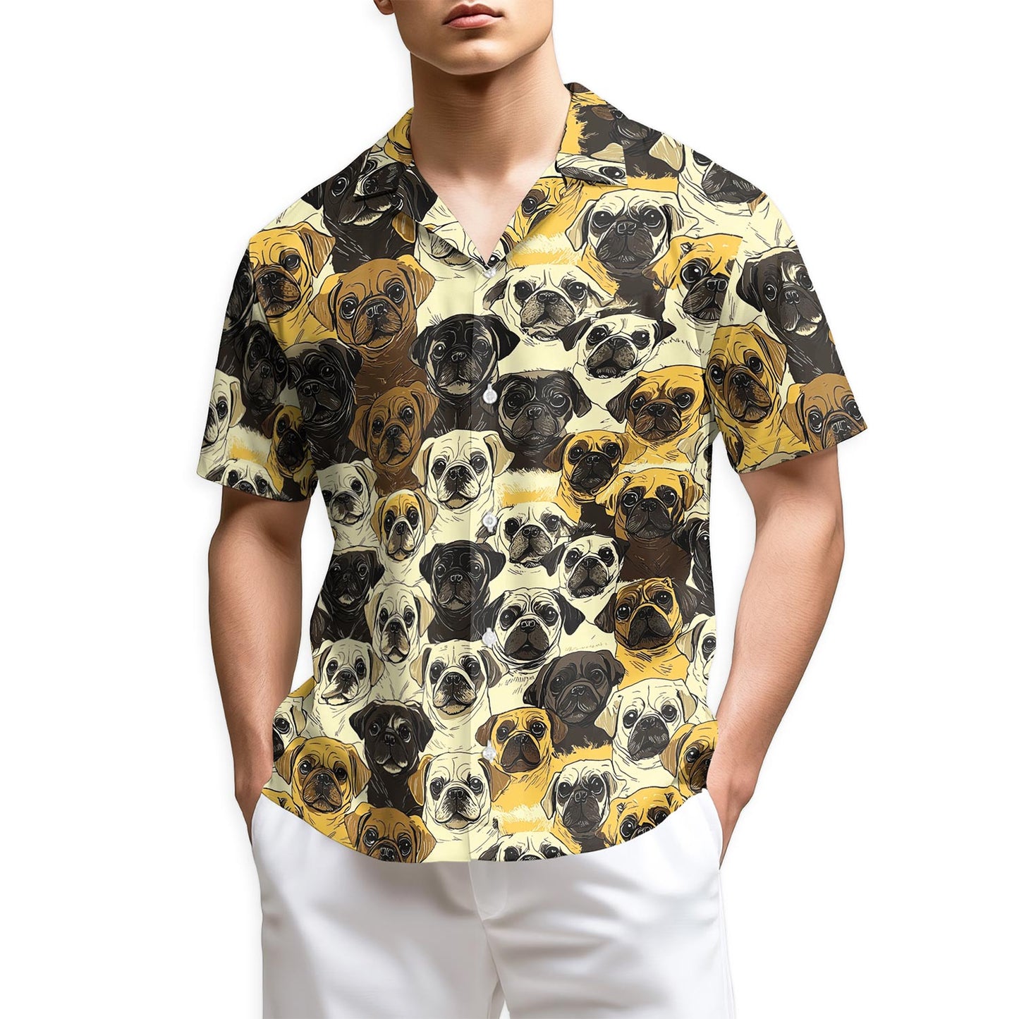 Netecom Pug Hawaiian Shirt for Men