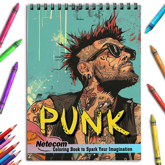 Netecom Punk Coloring Book for Adults