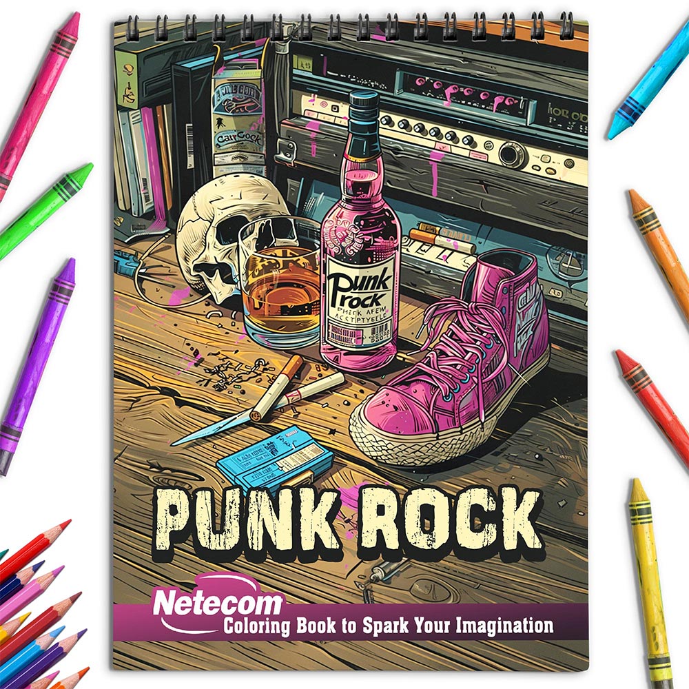 Netecom Punk Rock Coloring Book for Adults
