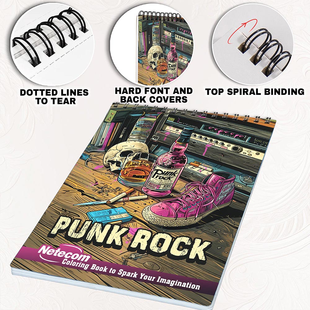 Netecom Punk Rock Coloring Pages for Adults