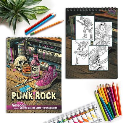 Netecom Punk Rock Spiral Coloring Book for Adults
