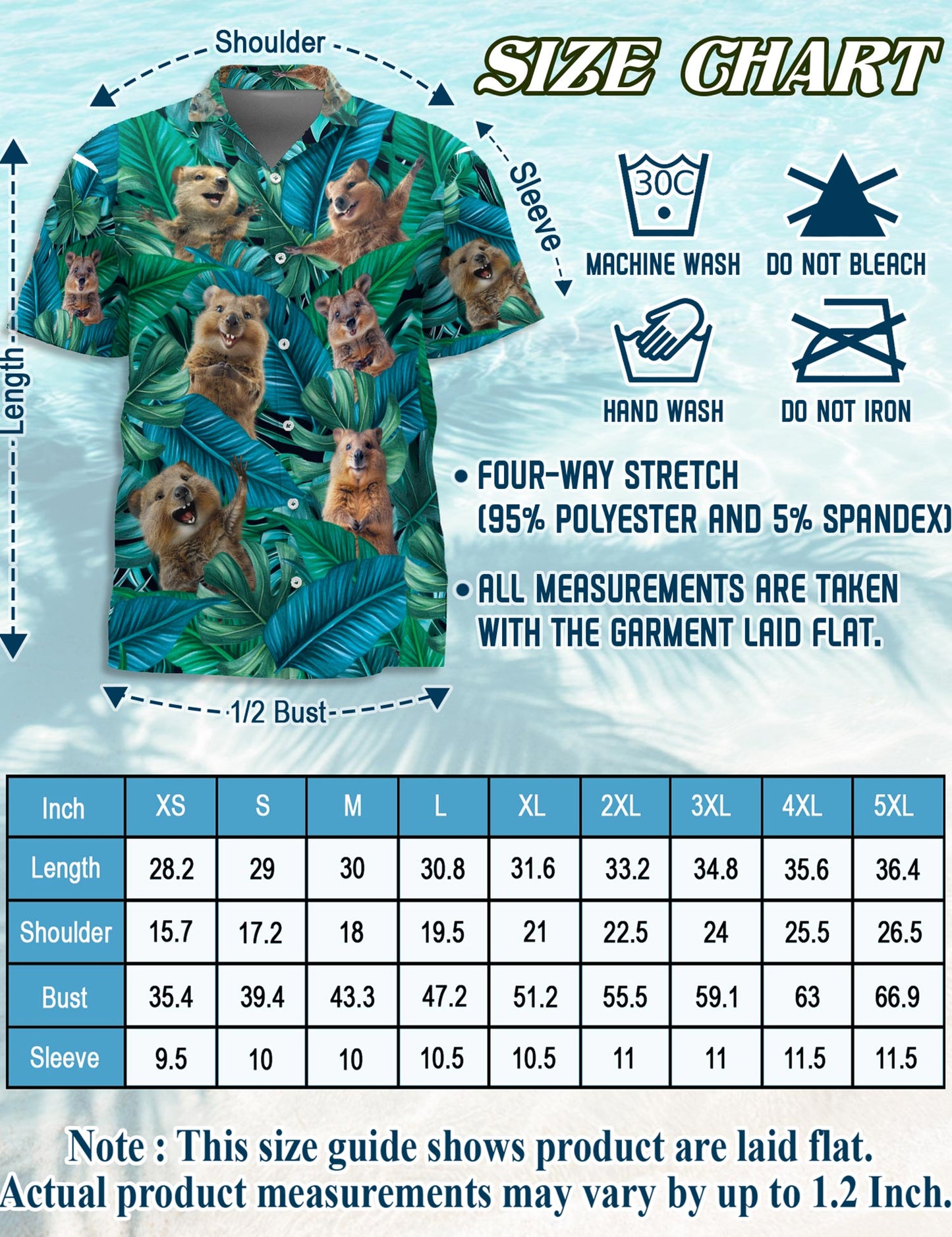 Netecom Quokka Hawaiian Shirt for Men, Quokka Lover Gifts, Cute Animal Button Down Summer Beach Short Sleeve Shirts, S-5XL