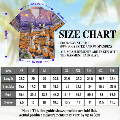 Netecom Rabbits In The Snow Hawaiian Shirt for Men, Bunny Lovers Gift, Button Down Summer Beach Short Sleeve, S-5XL