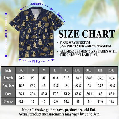Netecom Raccoon Pattern Hawaiian Shirt for Men, Vintage Style, Button Down Summer Beach Short Sleeve, S-5XL