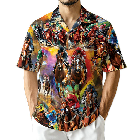 Netecom Racing Horse Hawaiian Shirt for Men