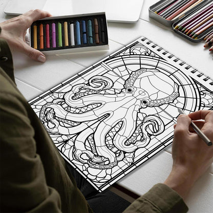 Netecom Relax Beach Landscape Spiral Bound Coloring Book for Adults