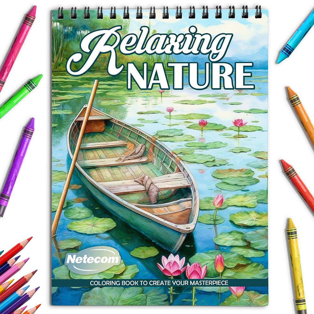 Netecom Relaxing Nature Coloring Book for Adults