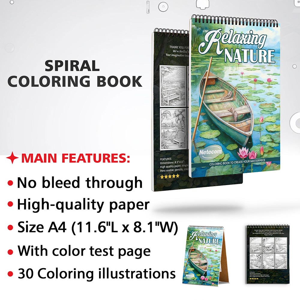Netecom Relaxing Nature Coloring Sheets for Adults