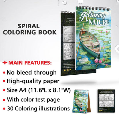 Netecom Relaxing Nature Coloring Sheets for Adults