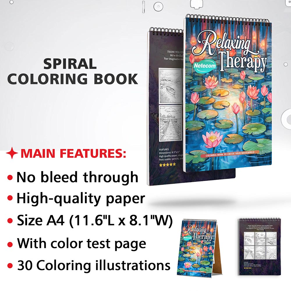 Netecom Relaxing Therapy Coloring Sheets for Adults