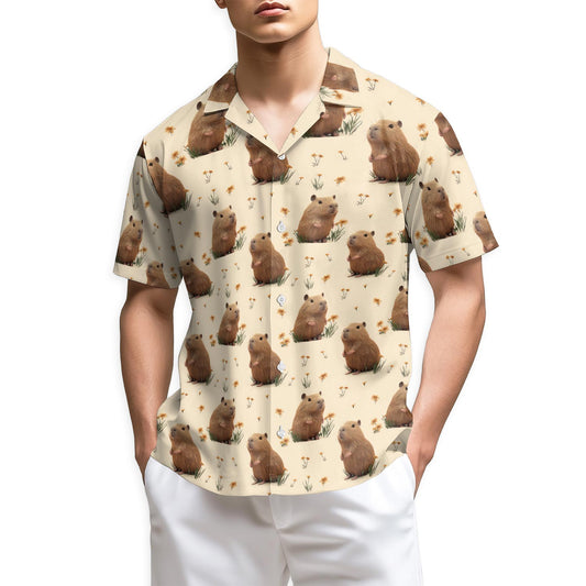 Netecom Retro Capybara Hawaiian Shirt for Men