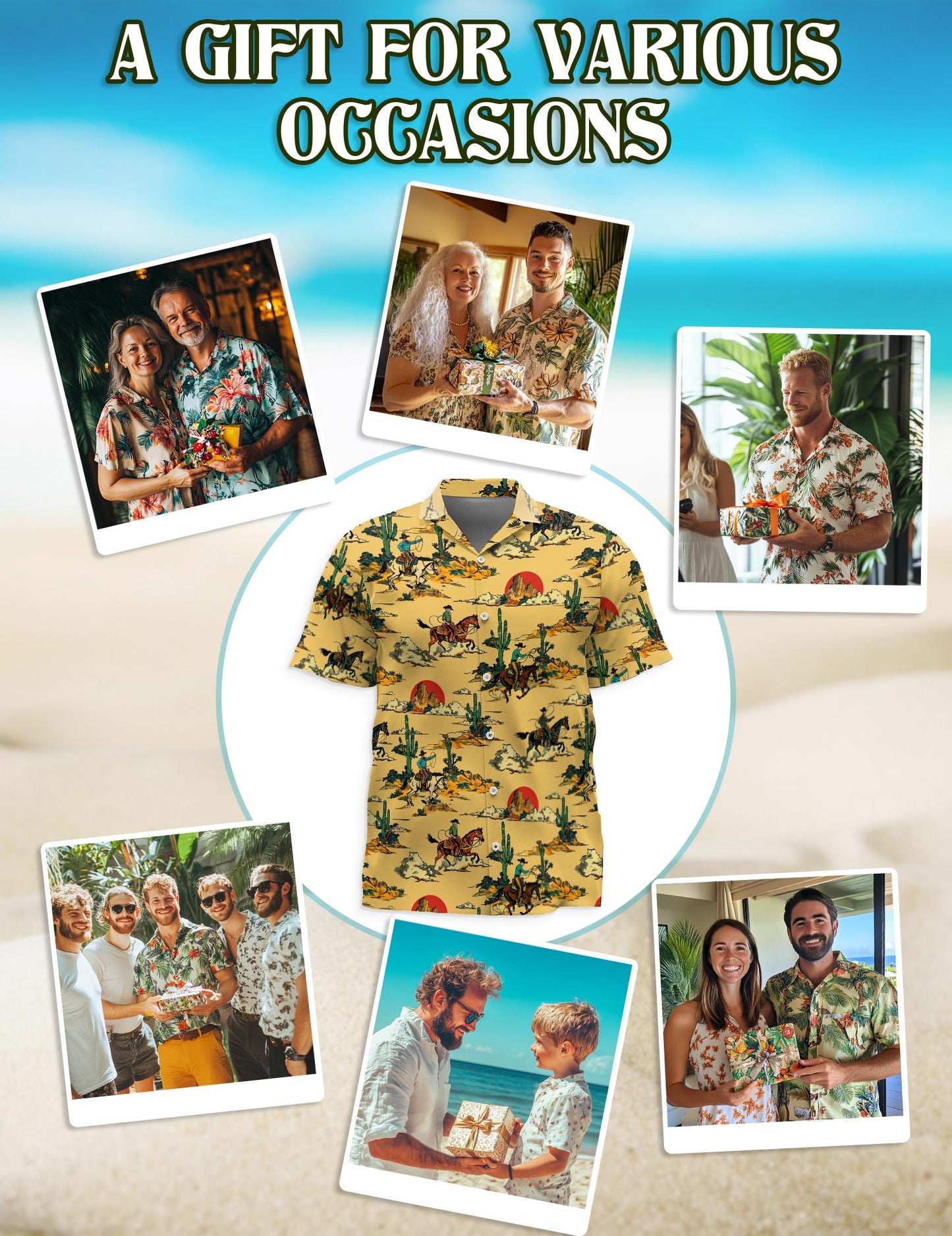 Netecom Retro Horse Cowboy Hawaiian Shirt for Men, Western Country Riding Button Down Summer Beach Short Sleeve Shirts, S-5XL