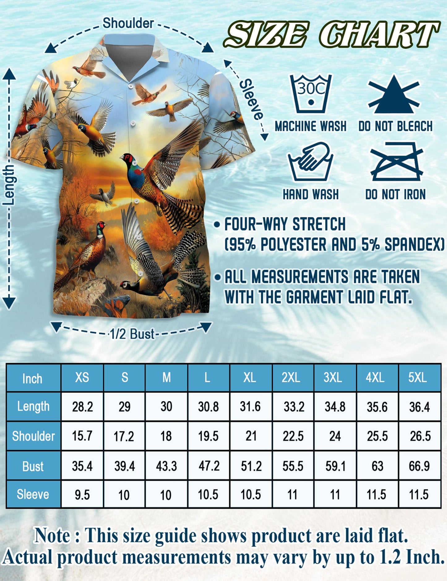 Netecom Retro Pheasant Hawaiian Shirt for Men, Bird Lover Gifts, Animal Button Down Summer Beach Short Sleeve Shirts, S-5XL
