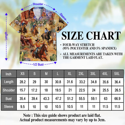 Netecom Rodeo Cowboy Hawaiian Shirt for Men, Western Style, Button Down Summer Beach Short Sleeve, S-5XL