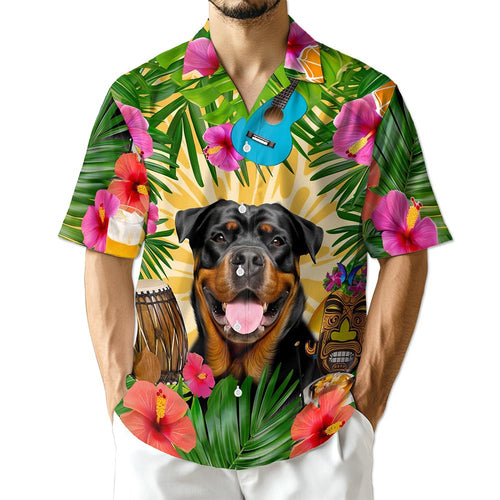 Netecom Rottweiler Summer Party Hawaiian Shirt for Men
