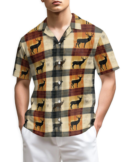 Netecom Rustic Deer Hawaiian Shirt for Men