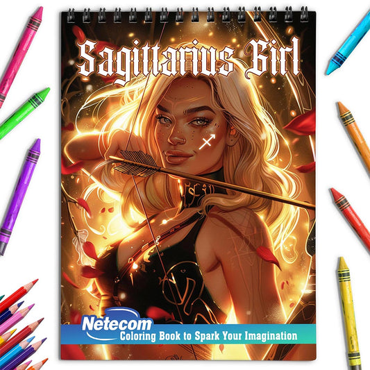 Netecom Sagittarius Girl Coloring Book for Adults