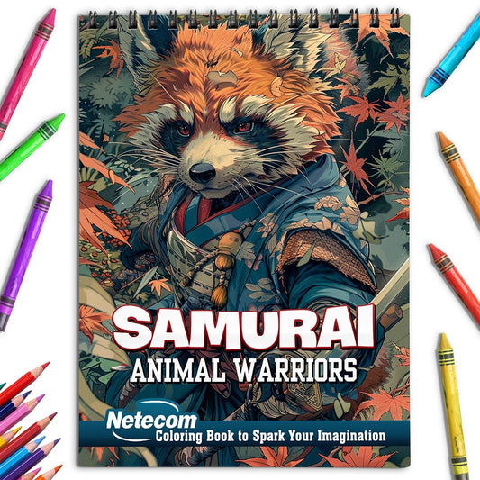 Netecom Samurai Animal Warriors Coloring Book for Adults