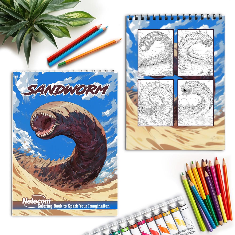 Netecom Sandworm Spiral Coloring Book for Adults