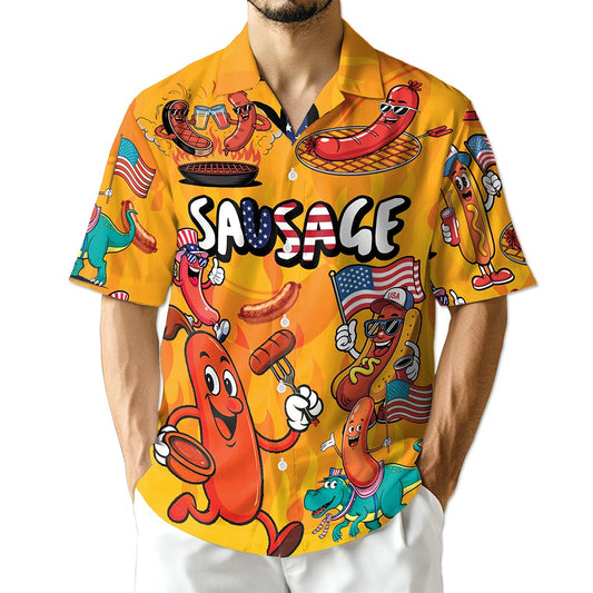 Netecom Sausage Hawaiian Shirt for Men